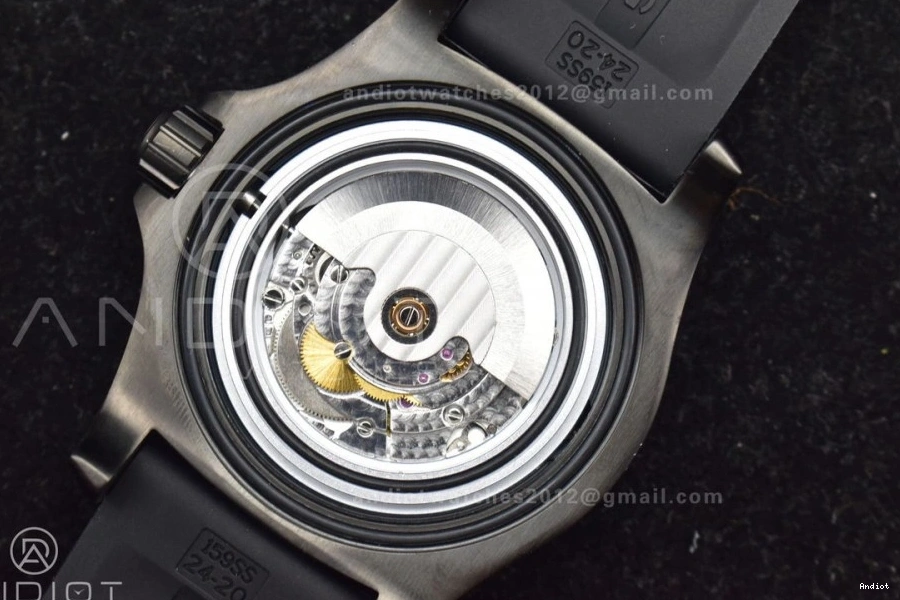 Rubber Bezel Dial Superocean 1:1 Automatic Black Best A2824 44 on Black Edition Black Strap TF 0406